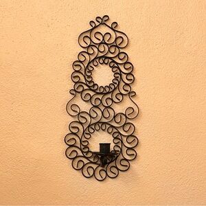 Vintage Wrought Iron Wall Candle Sconce Spanish Revival Gothic Farmhouse MCM